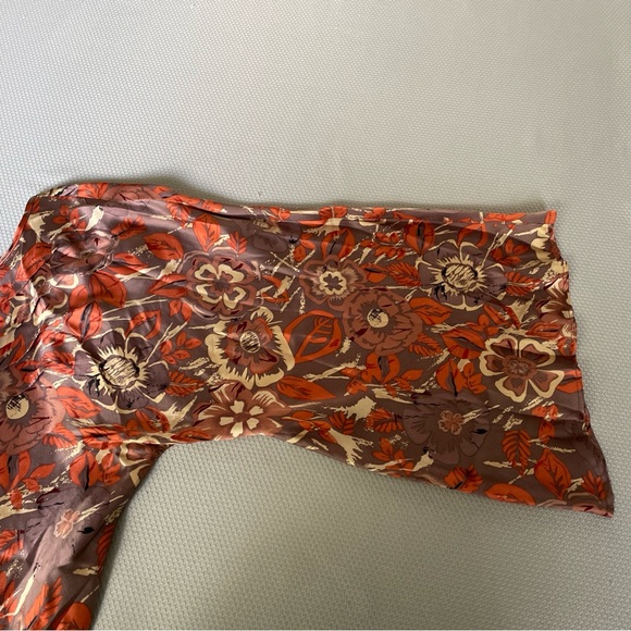 Aoyama Itchome Silk Multicolor Floral Print Midi Dress Size Large - Picture 6 of 7